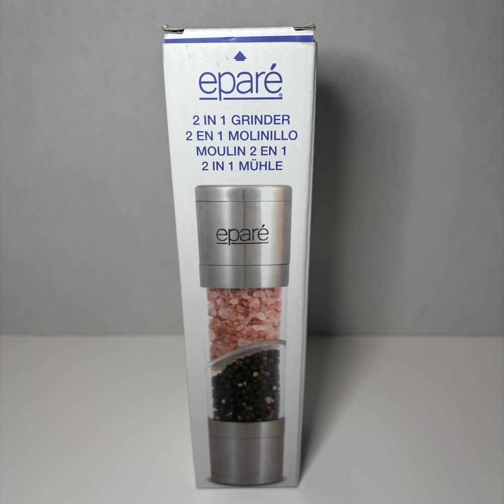 Epare 2 in 1 Salt and Pepper Grinder Dual Mill Stainless Steel Adjustable